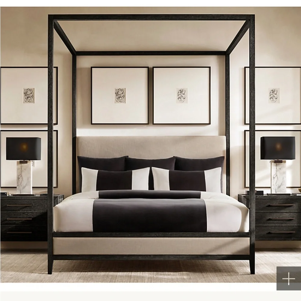 Restoration Hardware Black Velvet Duvet Cover Set